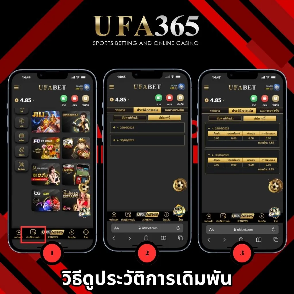 วิธีดูประวัติการเดิมพัน UFA365