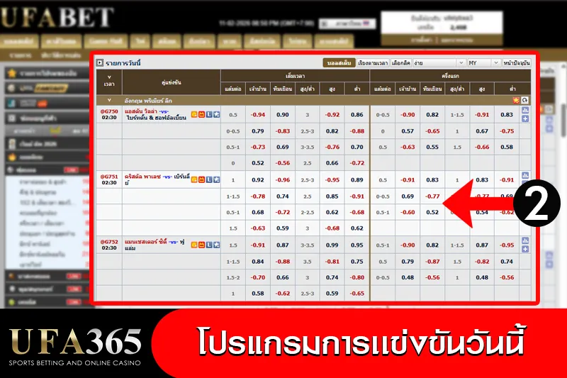 ตารางบอลวันนี้